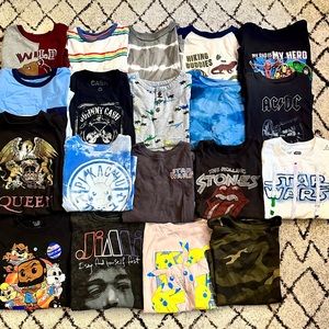 19 piece t-shirt set size 5T (band tees , Star Wars , old navy , multiple brands